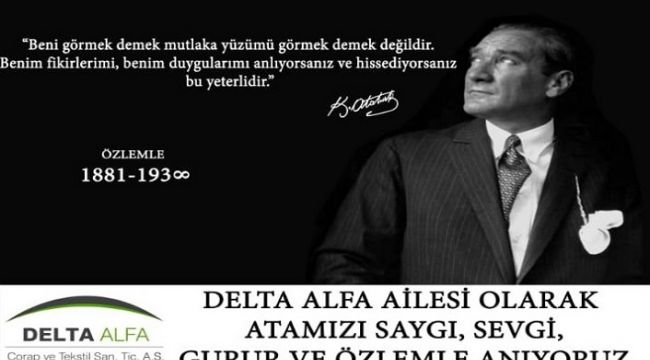 Delta Alfa'den 10 Kasım mesajı