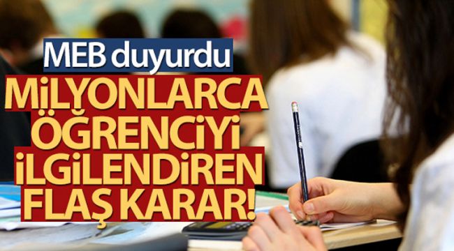 MEB duyurdu: Liselerde sınav uygulamaları yeniden düzenlendi